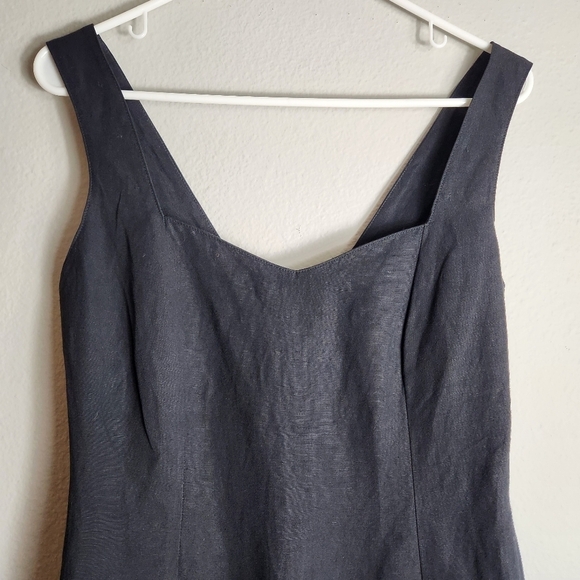 Byblos Linen Black Sleeveless Sheath Dress-Size EU 42/US 6 - Picture 2 of 7